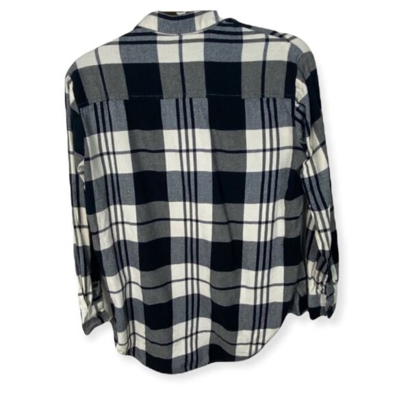 Madewell Oversized Flannel Shirt Lamont Plaid Tomboy Shirttail Top Size XXS Boho - Picture 6 of 9